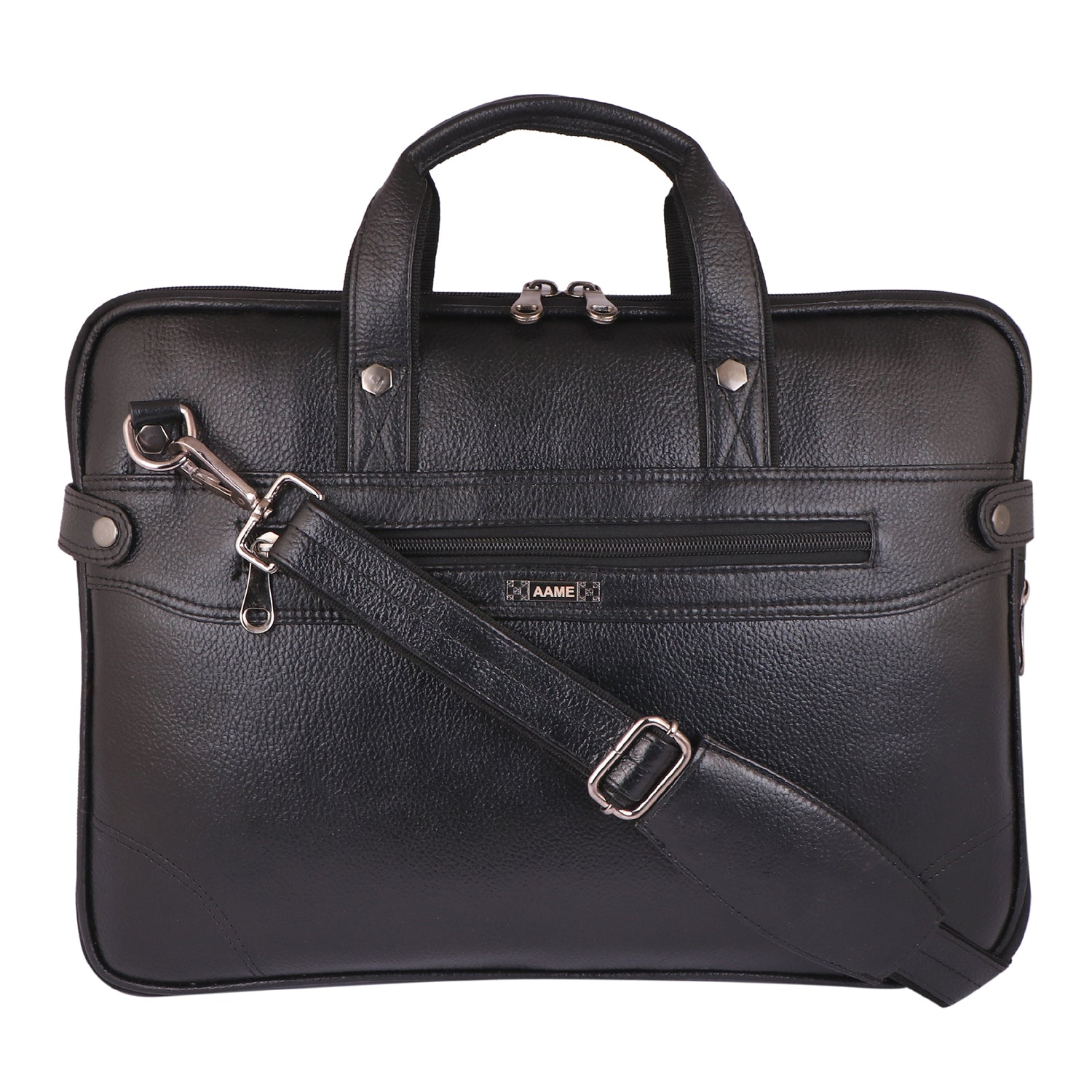 Executive Genuine Leather Laptop Messenger Bag - Slim & Expandable Leather Bag