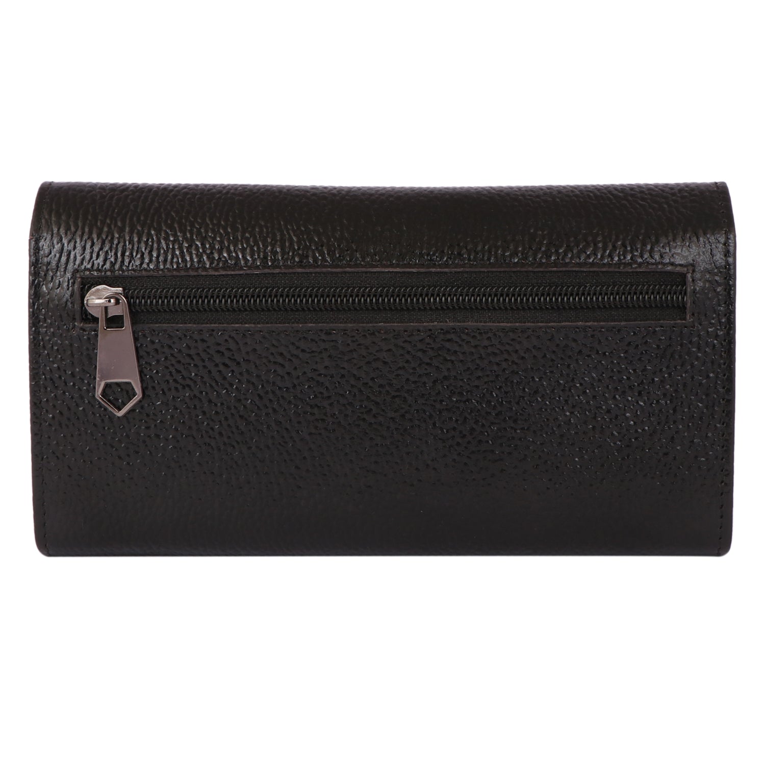 Genuine Leather Foldover Clutch Handbag with Dust Bag for Women