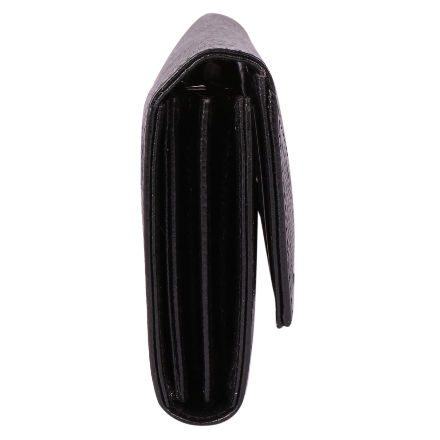 Genuine Leather Foldover Clutch Handbag with Dust Bag for Women