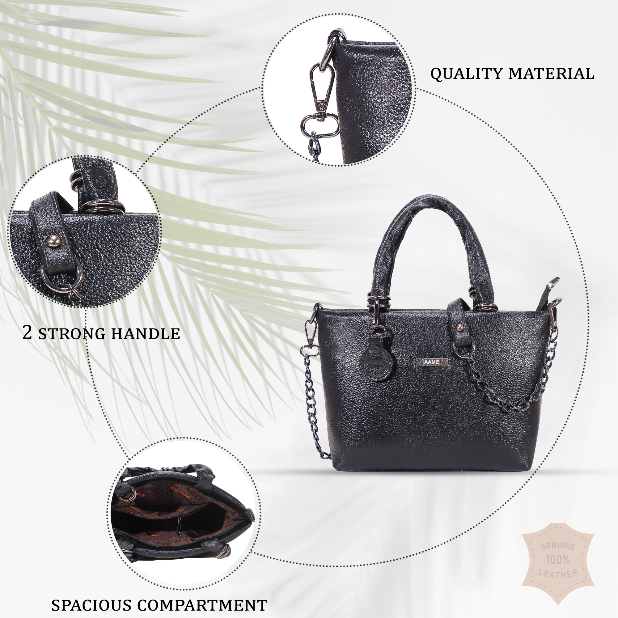 The Chain Reaction Genuine Leather Handbag Purse for Women