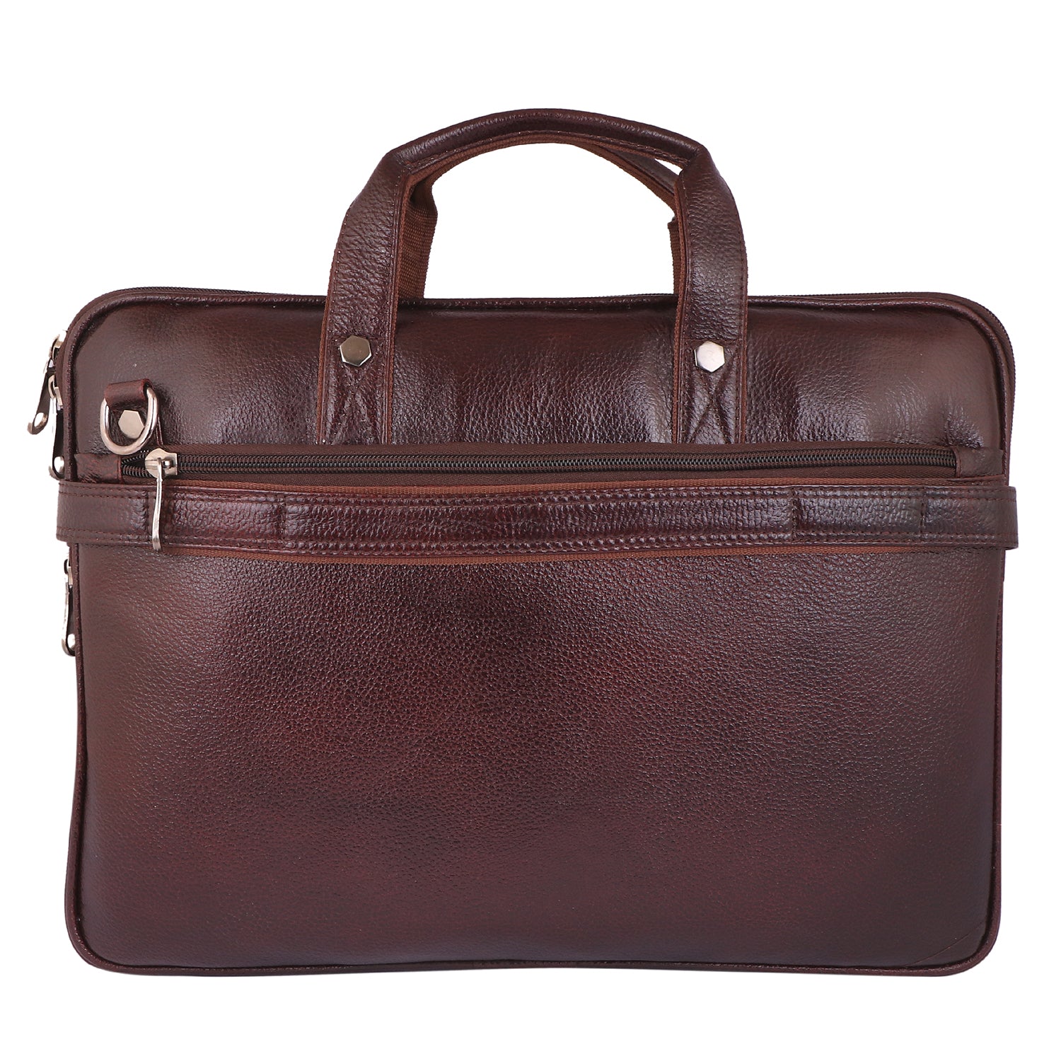 Executive Genuine Leather Laptop Messenger Bag - Slim & Expandable Leather Bag
