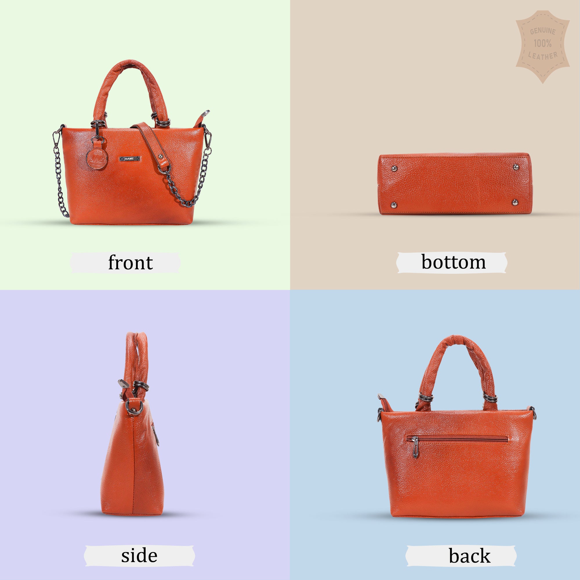 The Chain Reaction Genuine Leather Handbag Purse for Women