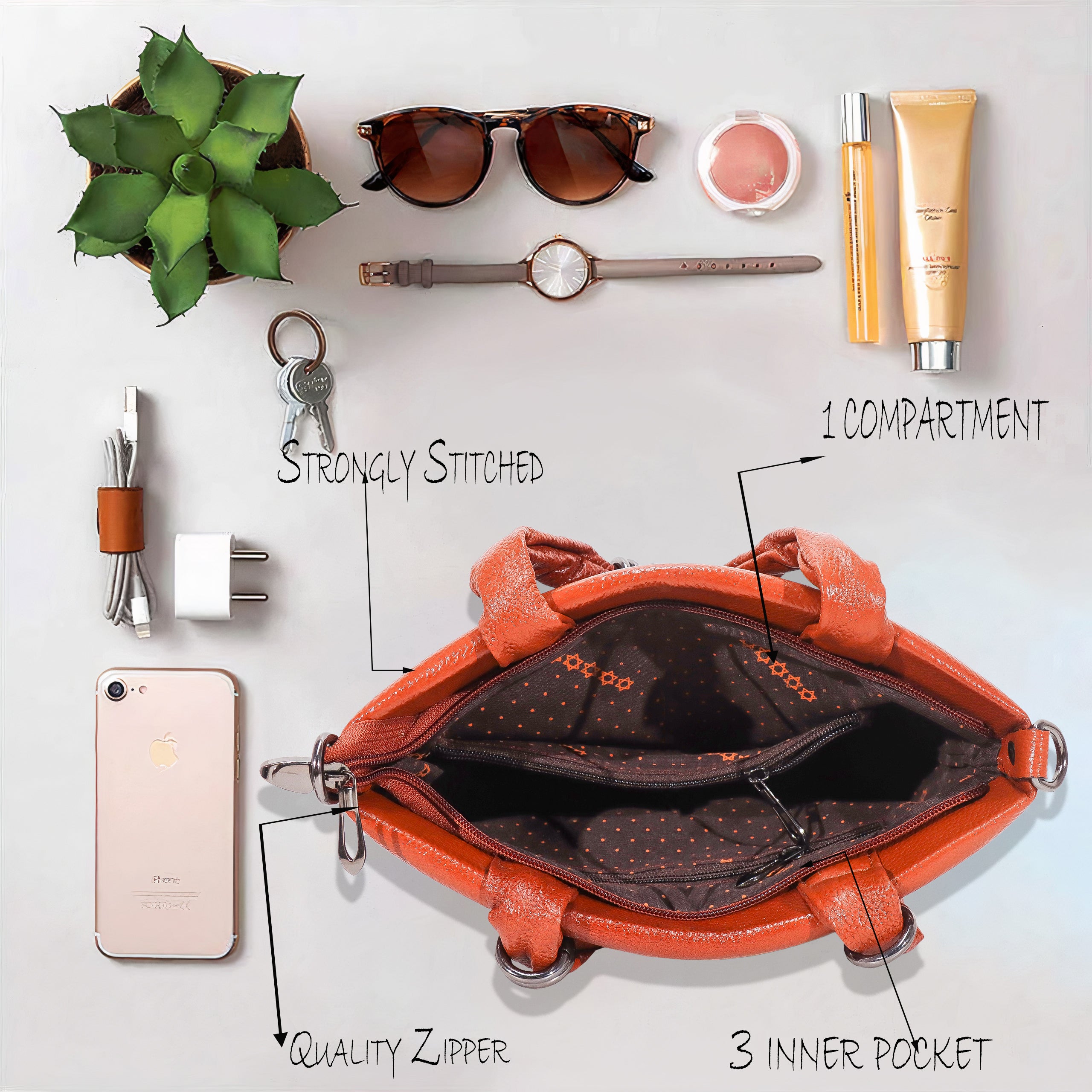 The Chain Reaction Genuine Leather Handbag Purse for Women