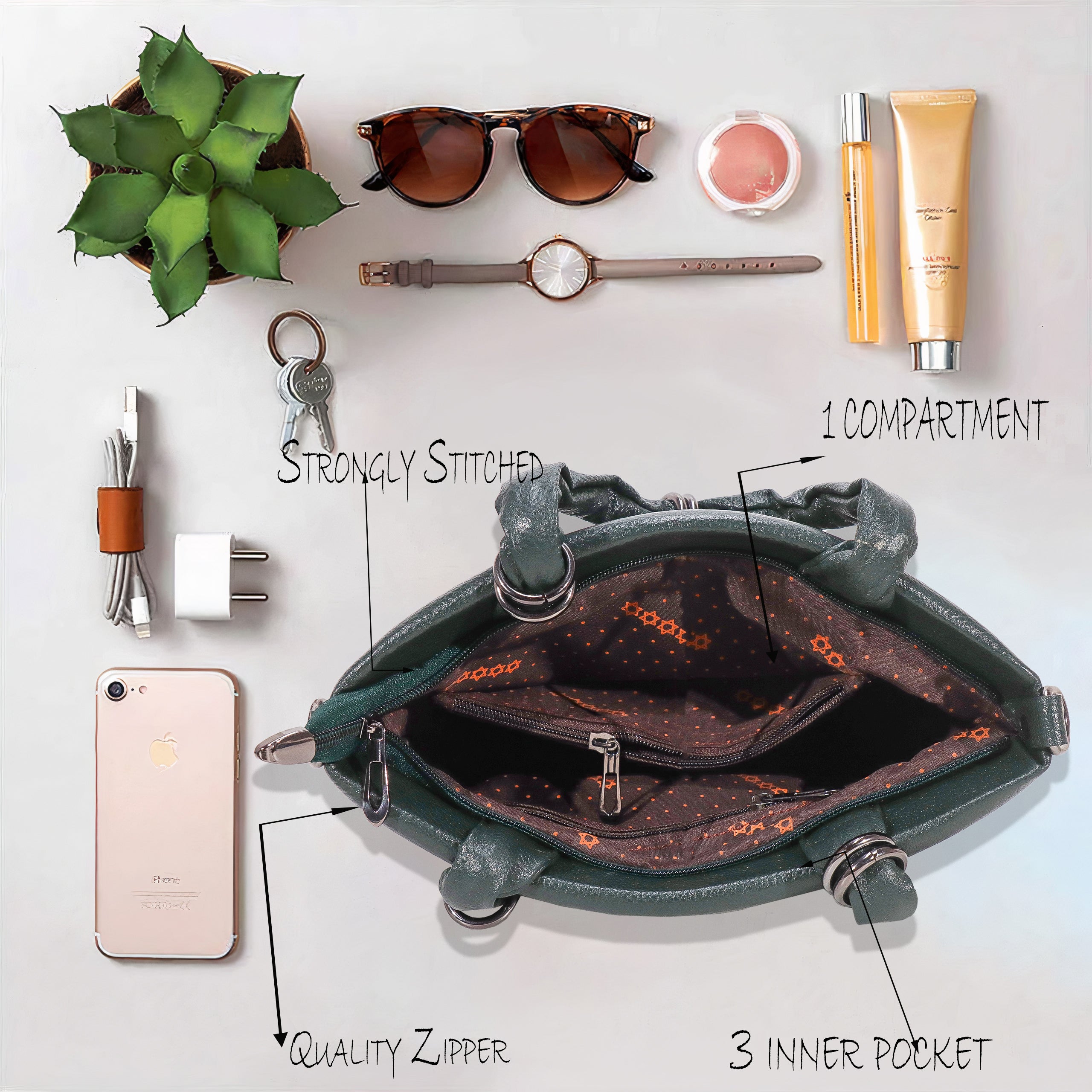 The Chain Reaction Genuine Leather Handbag Purse for Women