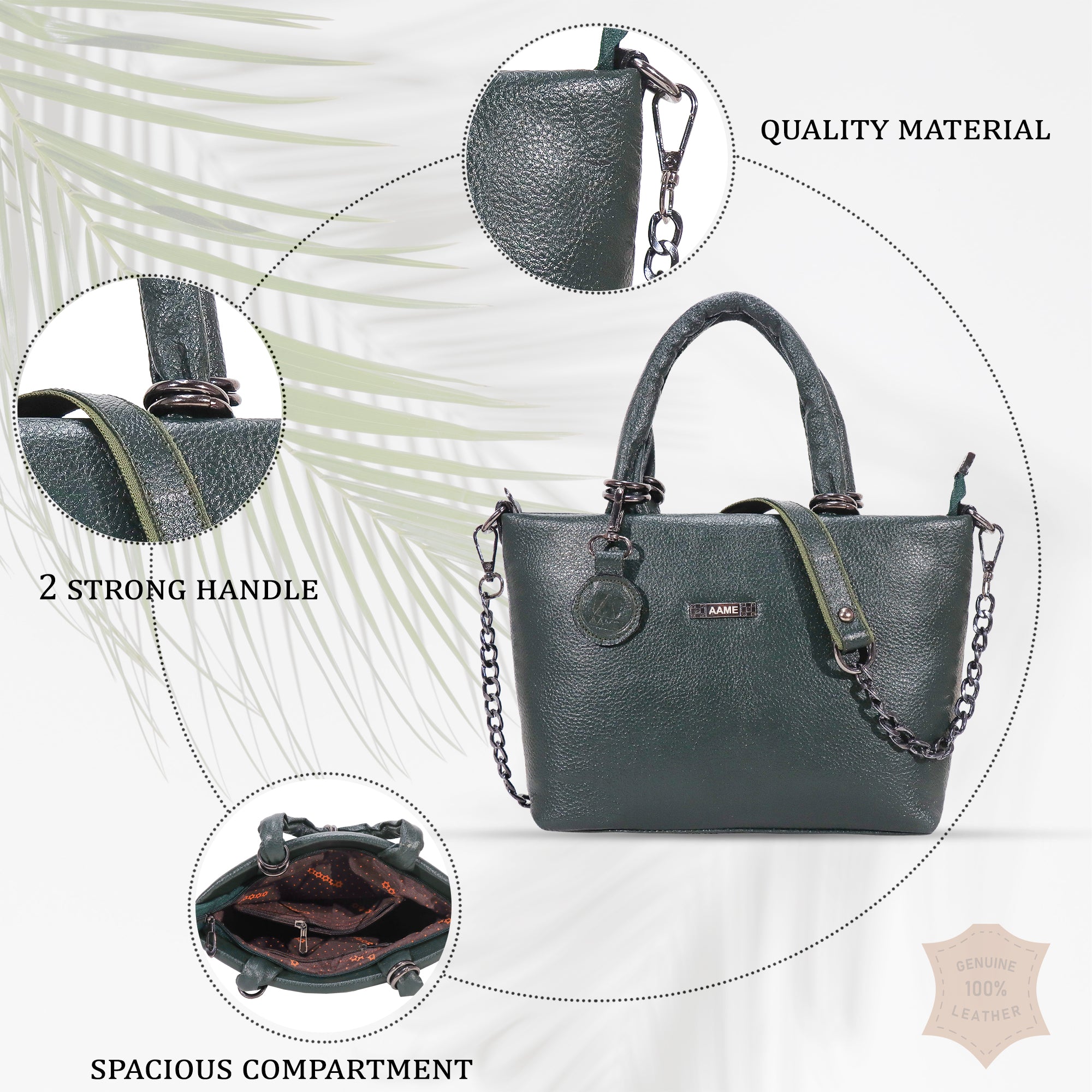 The Chain Reaction Genuine Leather Handbag Purse for Women