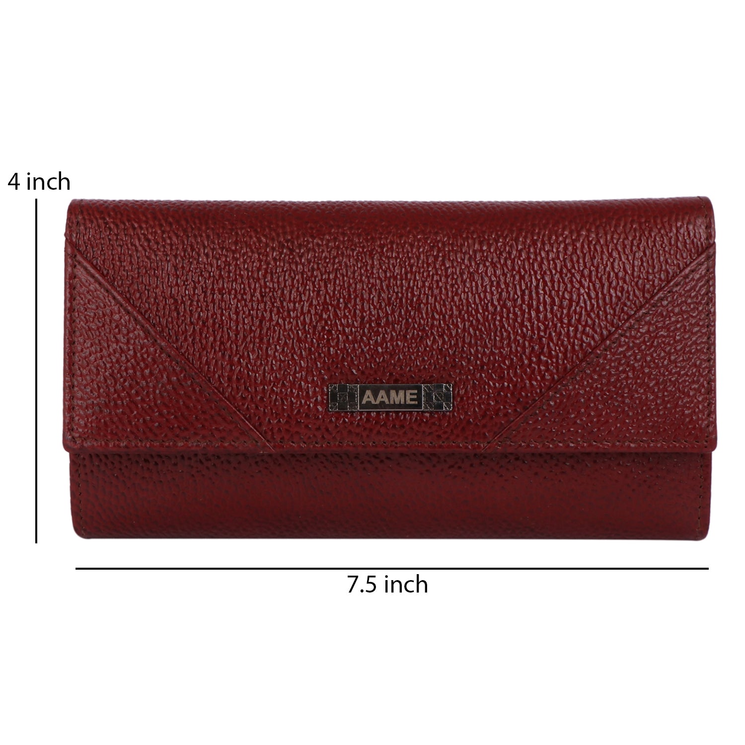 Genuine Leather Foldover Clutch Handbag with Dust Bag for Women