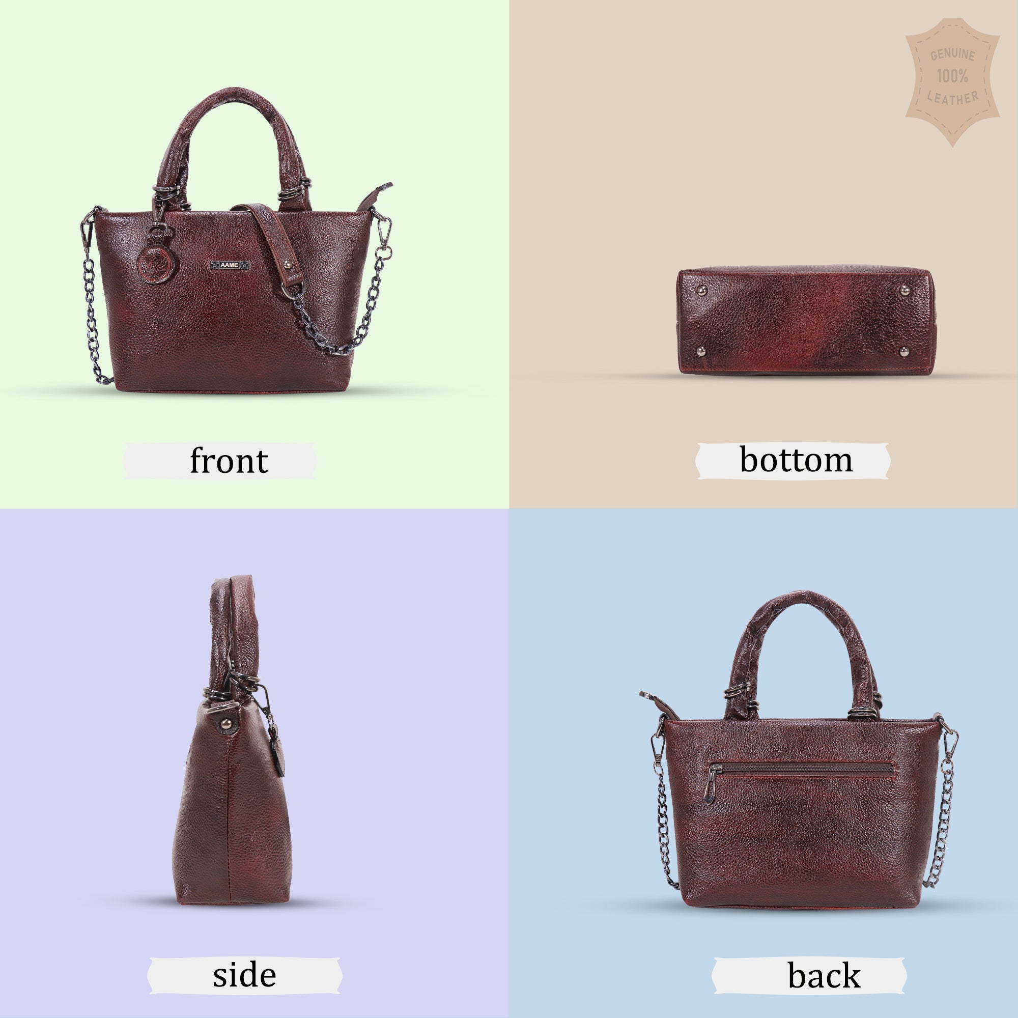 The Chain Reaction Genuine Leather Handbag Purse for Women