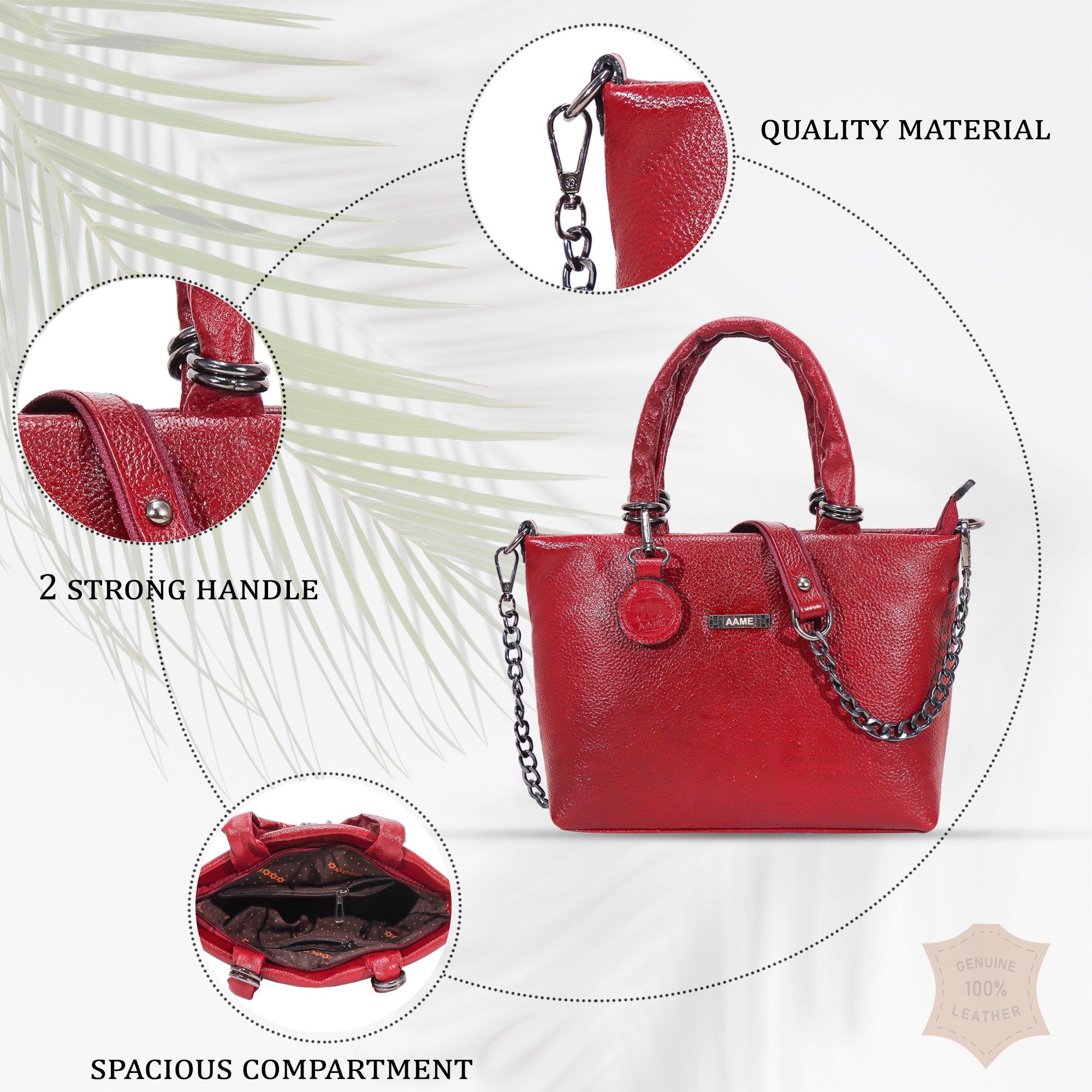 The Chain Reaction Genuine Leather Handbag Purse for Women