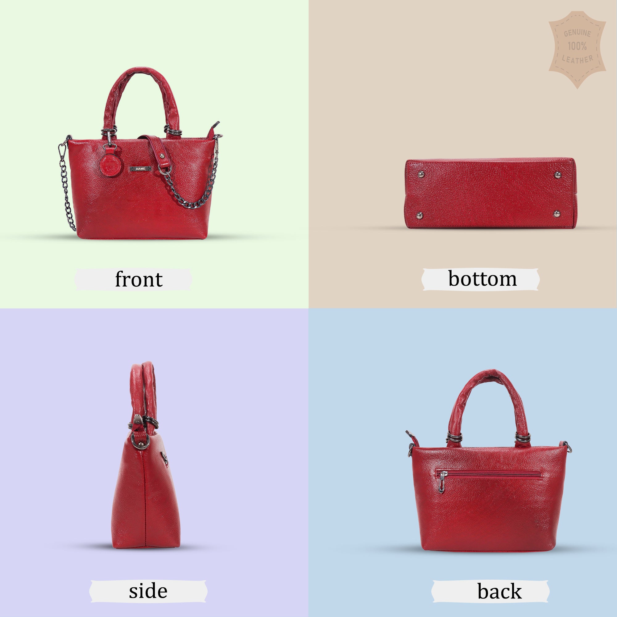 The Chain Reaction Genuine Leather Handbag Purse for Women