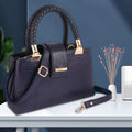 Croc Textured Genuine Leather Satchel Bag with Detachable Strap For Party