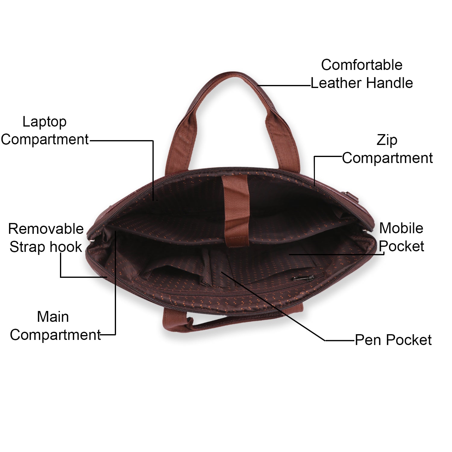 Executive Genuine Leather Laptop Messenger Bag - Slim & Expandable Leather Bag