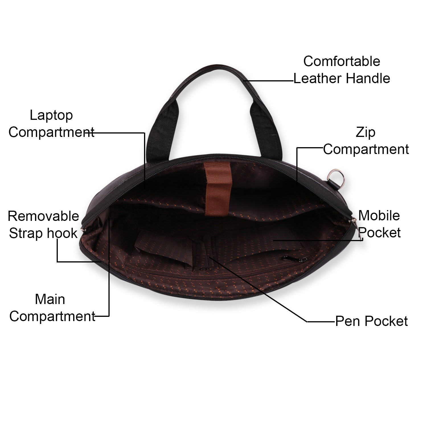 Executive Genuine Leather Laptop Messenger Bag - Slim & Expandable Leather Bag