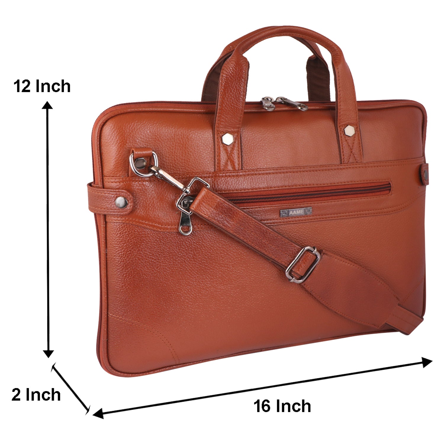Executive Genuine Leather Laptop Messenger Bag - Slim & Expandable Leather Bag